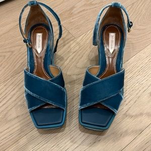 Zimmermann blue velvet shoes - never worn